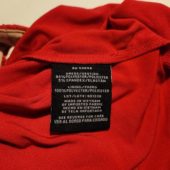 Morgan & Co. Red Jersey Cut Out Gown - Picture 10 of 13